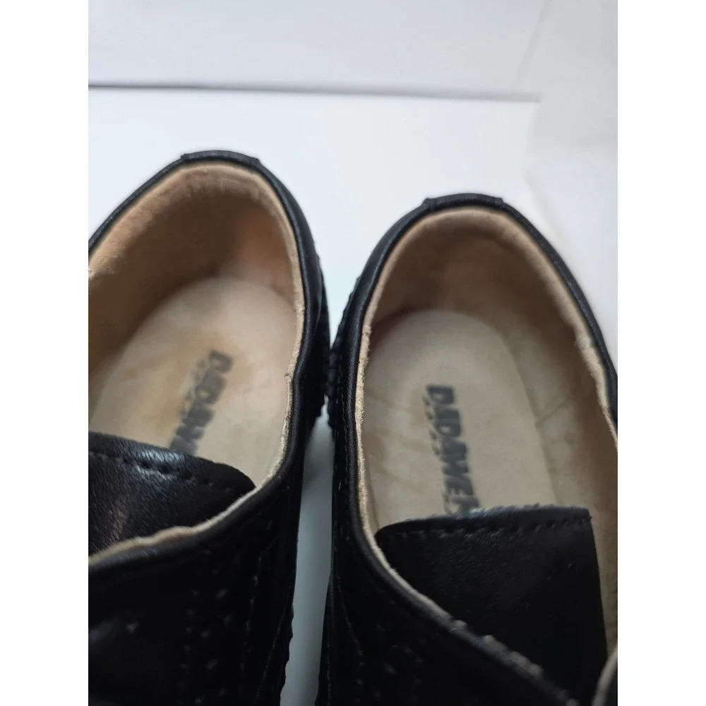 Black Wingtip Platform Oxford Brogue‎ Shoes Dadawen Chunky White Sole EU 39 US 8